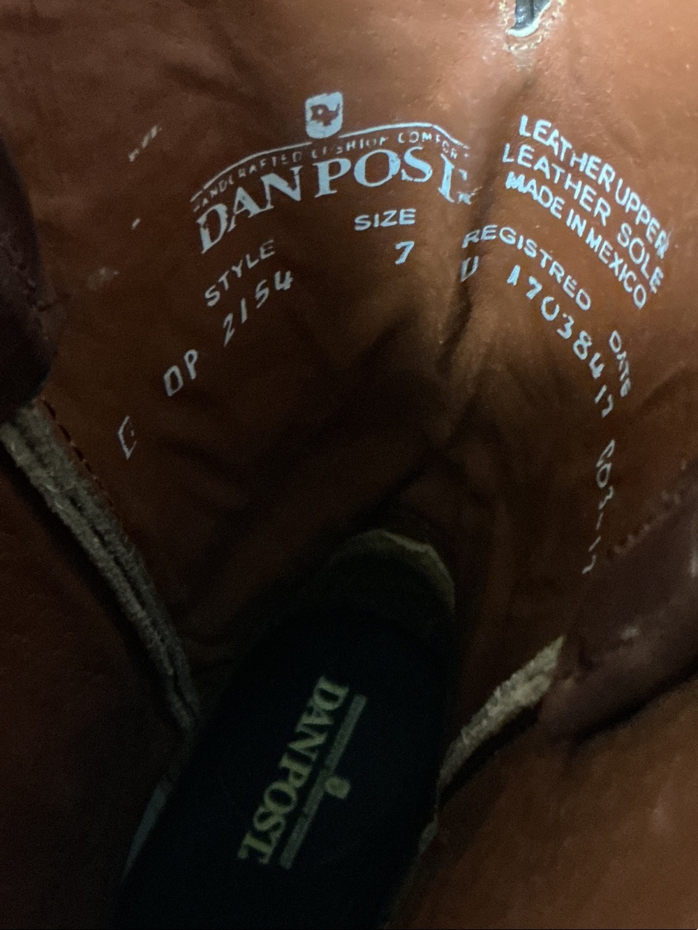 Dan Post Brown Embroidered Western Heeled Boots - Picture 2 of 9